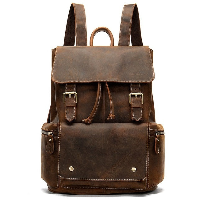 Multifunction Leather Men Backpack