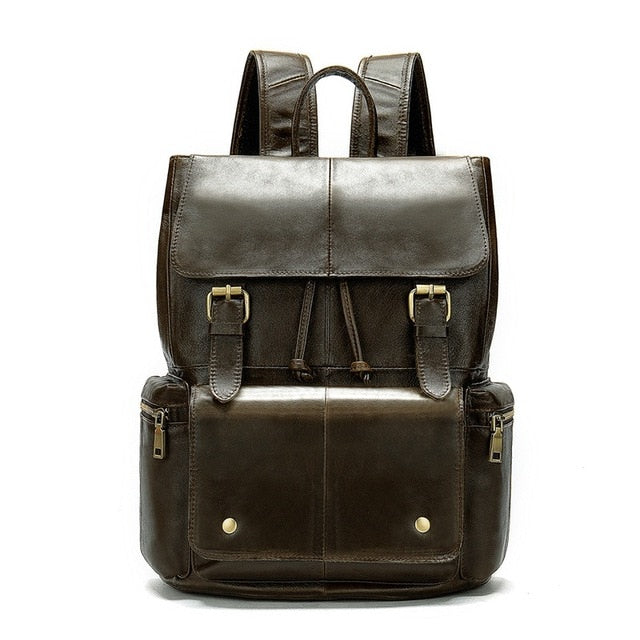 Multifunction Leather Men Backpack